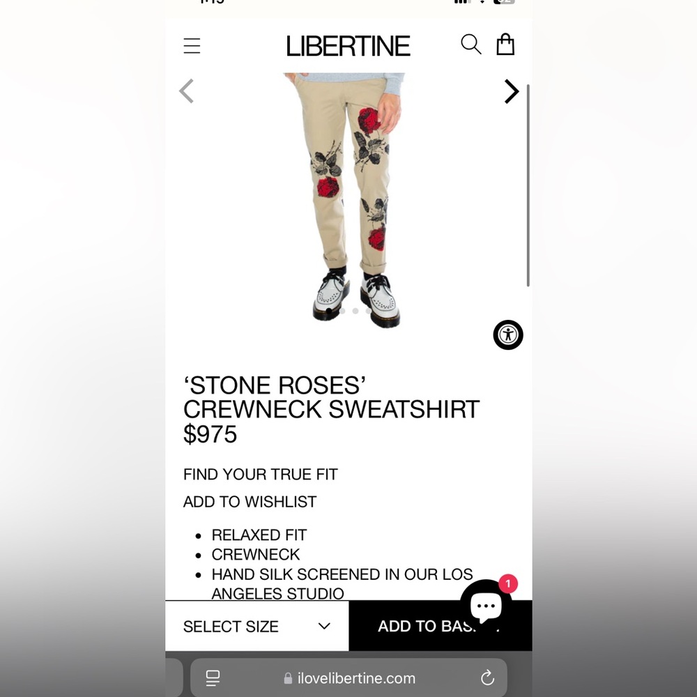 STONE ROSES’ CREWNECK SWEATSHIRT LIBERTINE - Picture 10 of 11